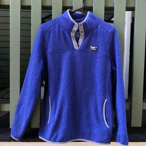 LLBean Sweater Fleece Pullover in Bright Sapphire